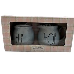 NIB Rae Dunn Easter Pastel Blue Hip Hop Sugar & Creamer Set Magenta Collection
